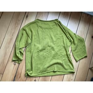Donni pistachio cotton boatneck sweater large